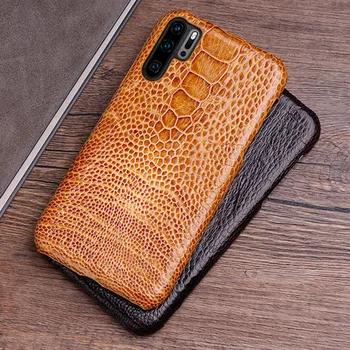 

Phone Case For Huawei P20 P30 lite Mate 10 20 Pro lite Y6 Y9 2018 P Smart 2019 Natural ostrich skin For Honor 7A 7X 8X 9 10 lite