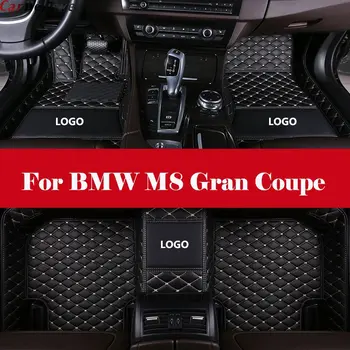 

Embroidery LOGO Custom Leather car floor Foot mat waterproof car accessories styling For BMW M8 Gran Coupe