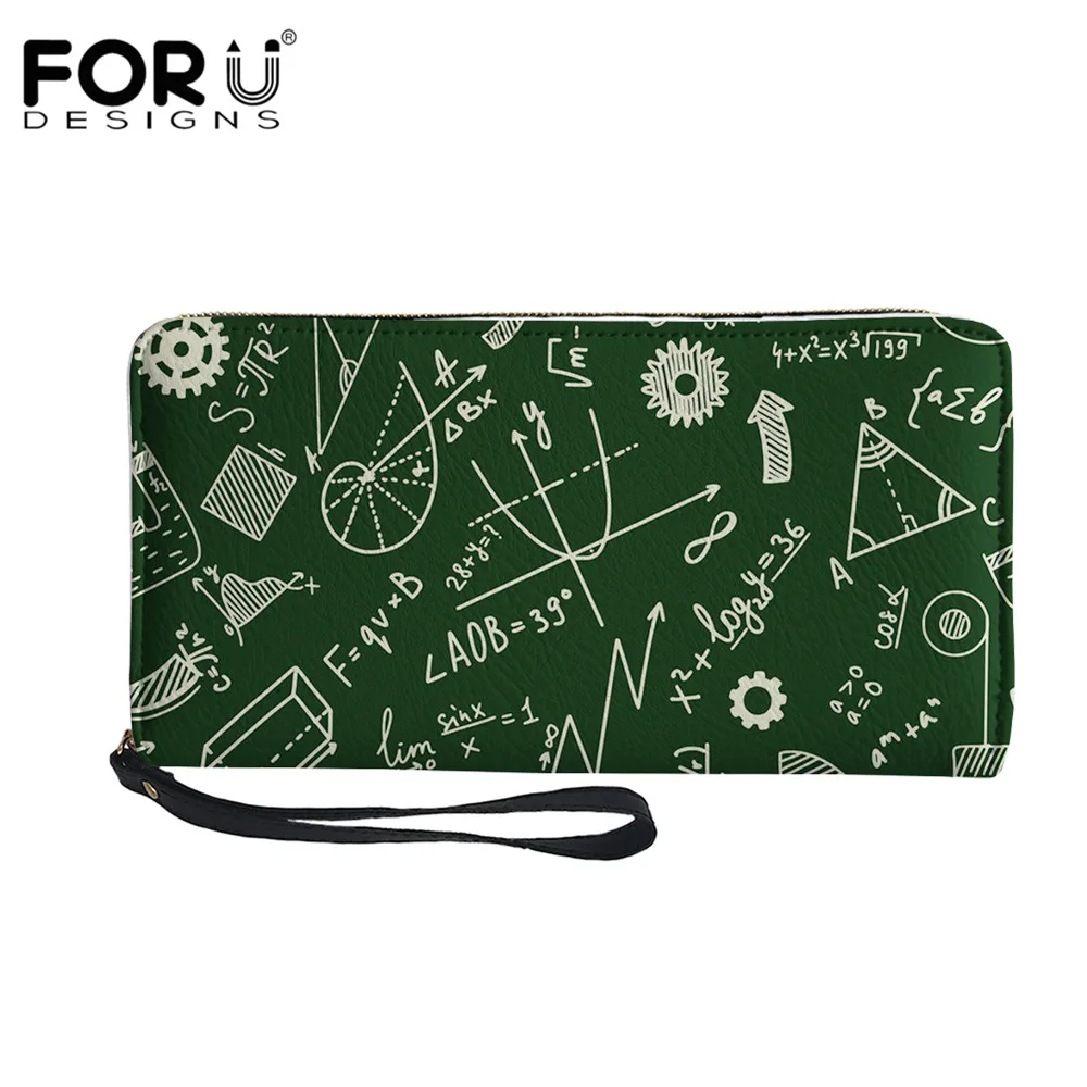 Длинный кошелек FORUDESIGNS для девочек-подростков математический клатч рисования