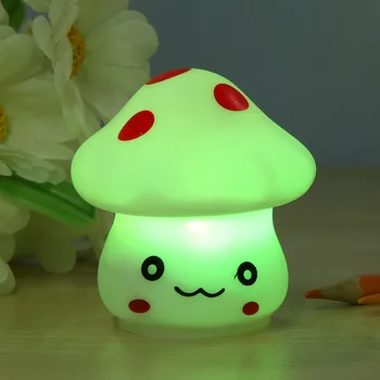 

Cartoon Night Lights LED Mushroom Light Kids Bedroom Colorful Battery Gradient Sleep Night Lamp Nursery Cartoon Lamp Children