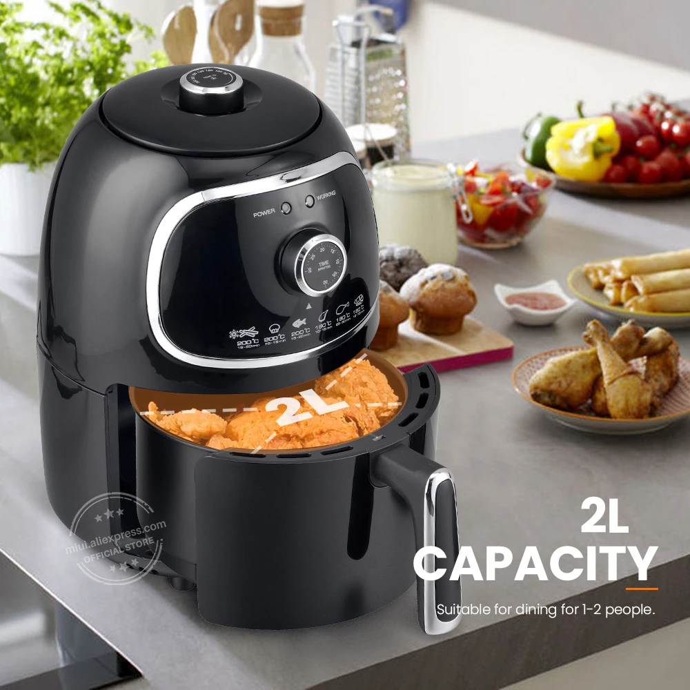 US $1.599.84 MIUI 2L Mini Air Fryer MICYCLONE 360 Baking Mechanical Oven Powersaving amp Precise Design Easy Clean Electric Deep Fryer