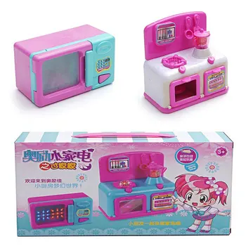 

Pretend Play Furniture Toy Children's Simulation Microwave Oven Electric Lighting Small Home Appliances Toys Gifts for Children