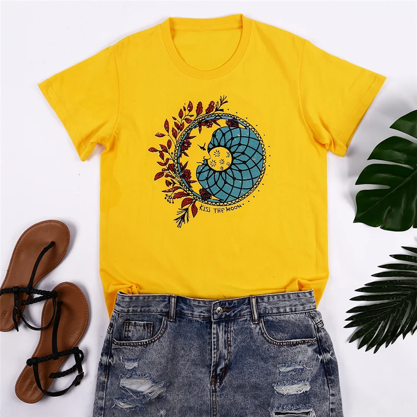 Yellow Short Sleeve Women Summer T shirt 2020 New harajuku tshirt haut