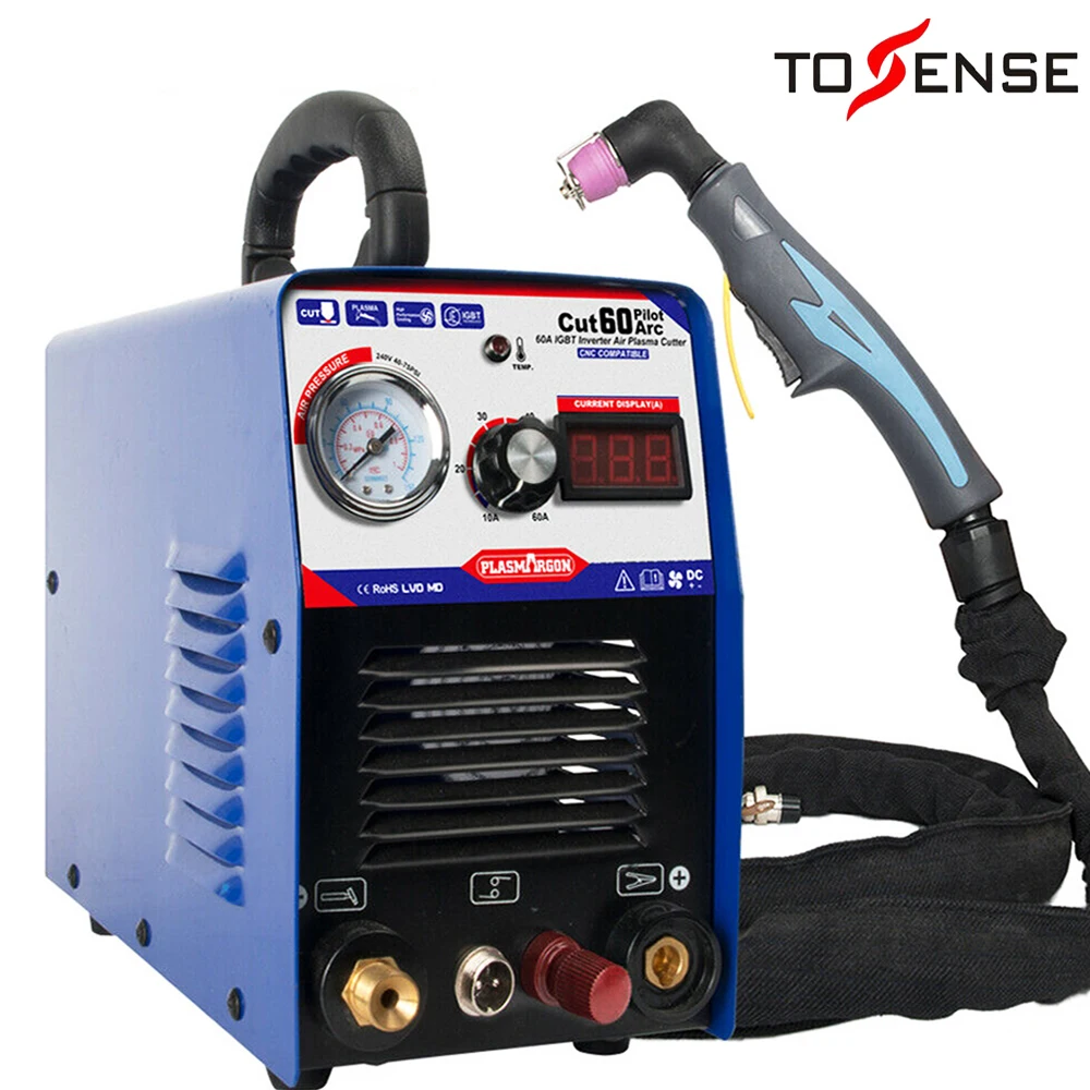 60A IGBT Air Plasma Cutter Machine CNC Compatible- Pilot Arc Power UP 1-18mm DIY