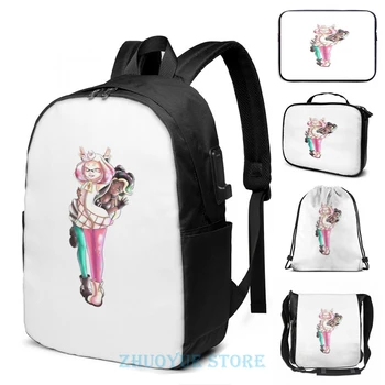 

Funny Graphic print Pearl and Marina - Splatoon 2 USB Charge Backpack men School bags Women bag Travel laptop bag