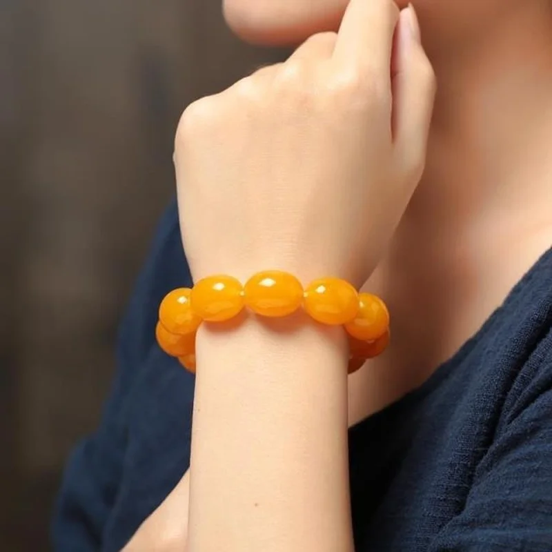 

Baltic Old Beeswax Bracelet Men Women's Chicken Oil Yellow Amber Bracelet Original Stone Red Amber Natural Amber Beeswax Bangle