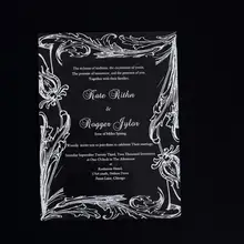 Акриловое приглашение на свадьбу, акриловое приглашение, прозрачное приглашение, акриловый стол