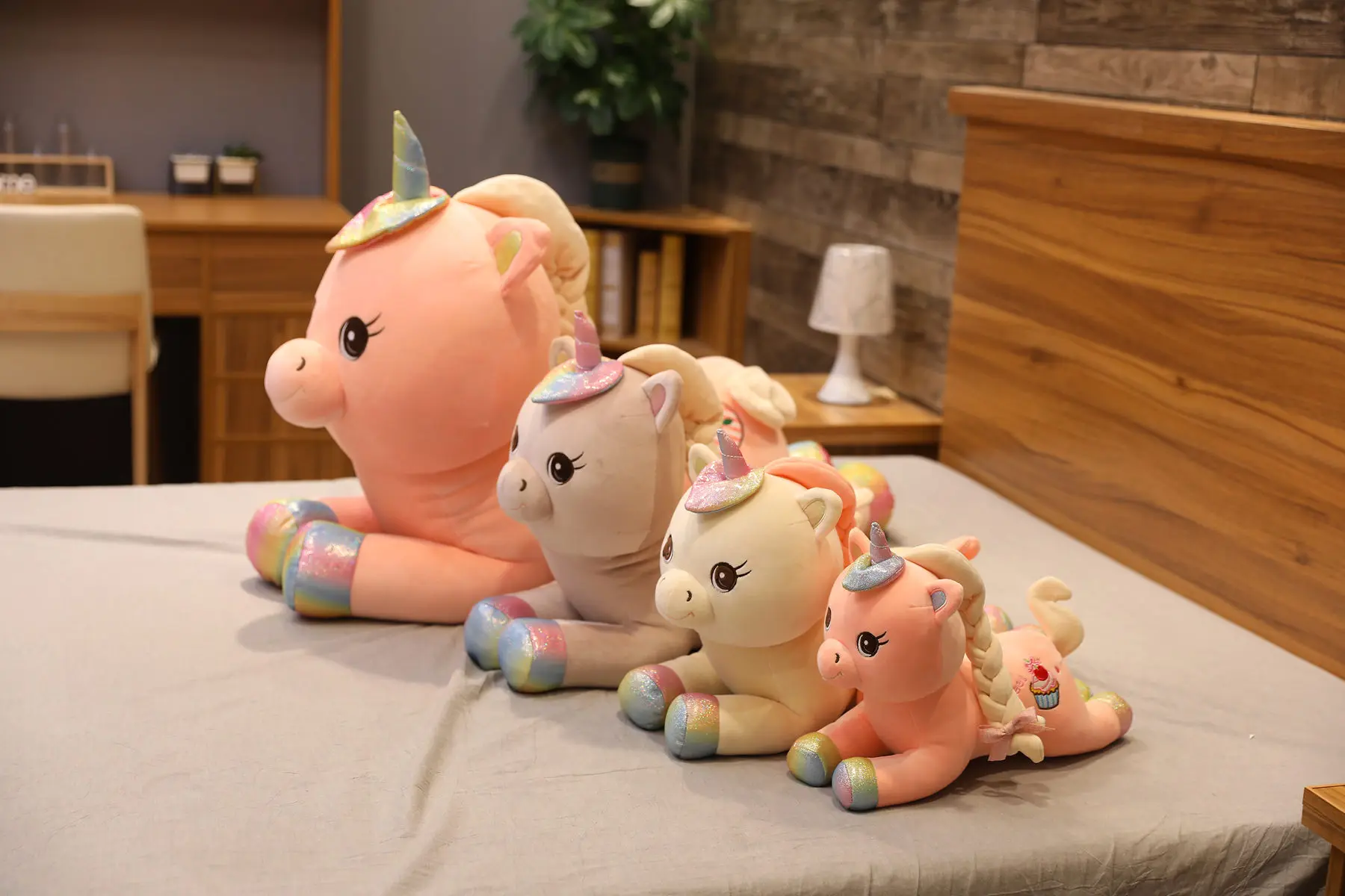 40-60 см цветок коса милые Kawaii Единорог Плюшевые игрушки Мягкая Подушка куклы милые животные лошадь дети девочки подарок