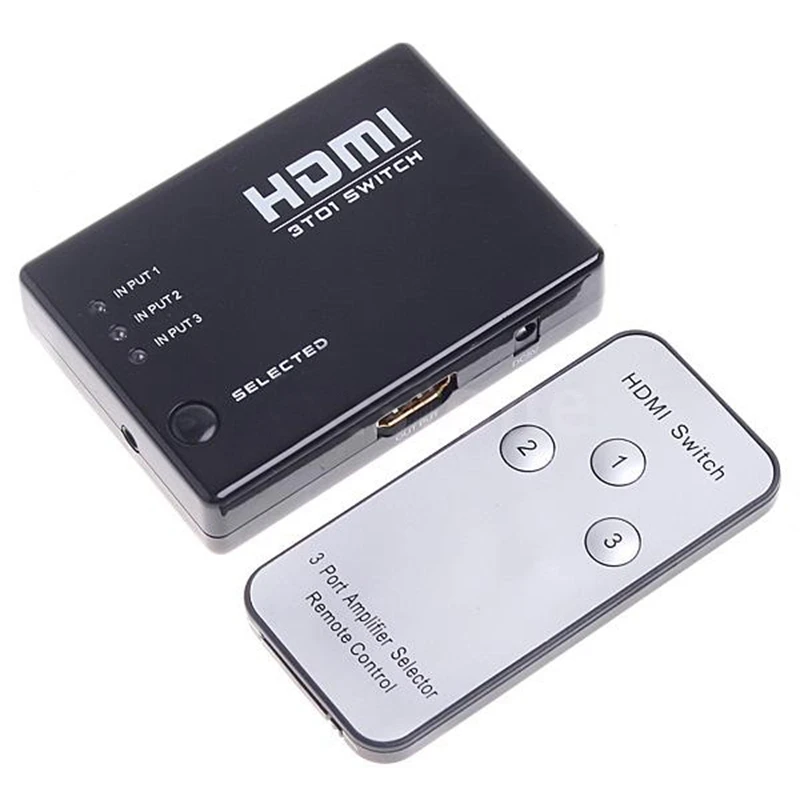 Мини 3 порта HDMI коммутатор сплиттер 1080P HD видео+ ИК пульт дистанционного управления