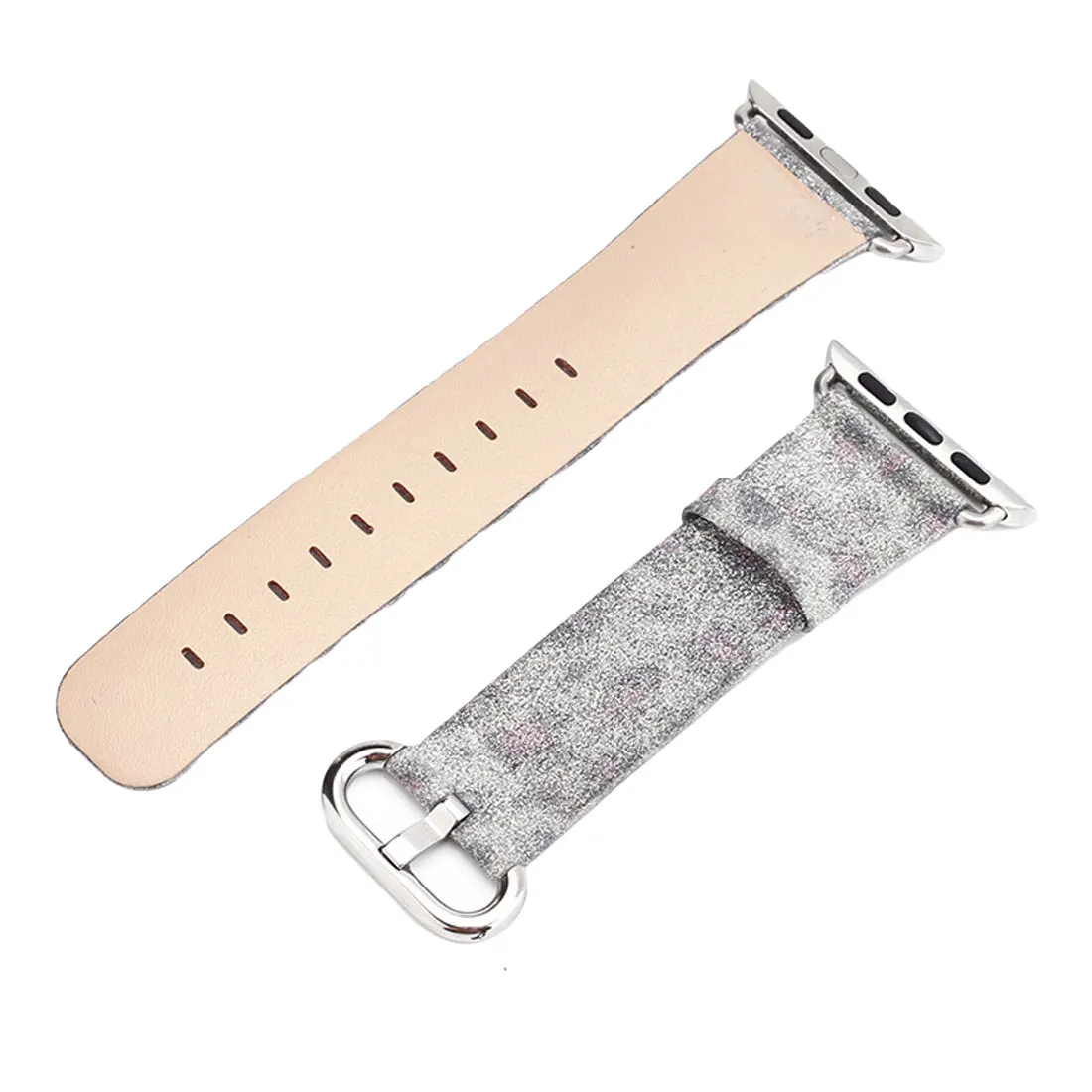 Leopard print Леопардовый Радужный блестящий кожаный ремешок для Apple Watch серии 1 2 3 4 5 ремешок 42 мм 38 мм браслет для iWatch браслет - Цвет ремешка: Leopard print