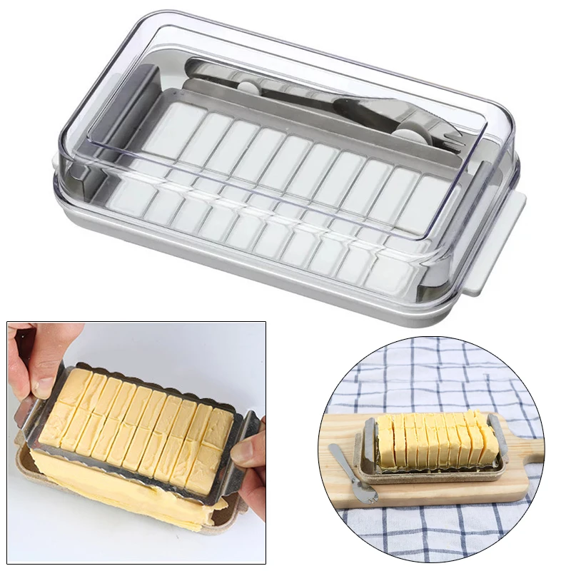 Stainless Butter Cutter & Case Kitchen Butter Box Cutting Food with