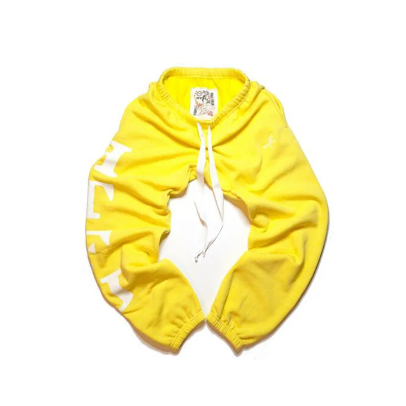 Yellow Осень зима мужские новые плюс бархатные спортивные штаны для бега уличные хип-хоп трендовые повседневные штаны плюс жир увеличивающие Свободные теплые штаны - Цвет: Yellow