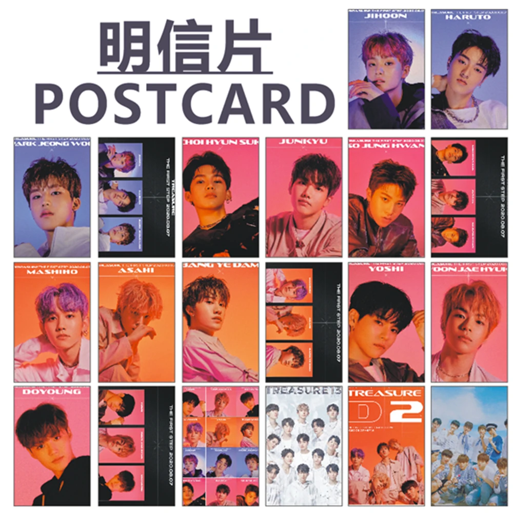 

20 pcs Photo postcard TREASURE13 Fan gifts JIHOON HARUTO park jeong woo choI hyun suk junkyu so jung hwan mashiho