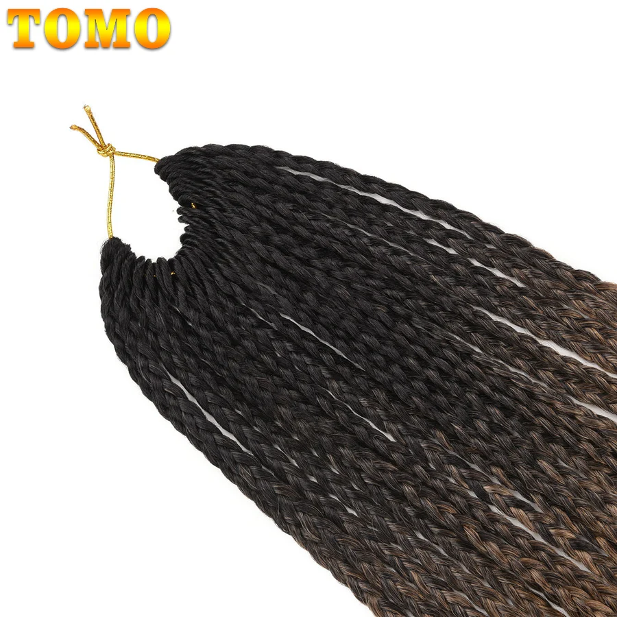 TOMO Synthetic Crochet Hair Box Braids 22Roots Colored Braiding Hair Extensions 24Inch Rainbow Ombre Crochet Braids Pink Red crochet hair extensions
