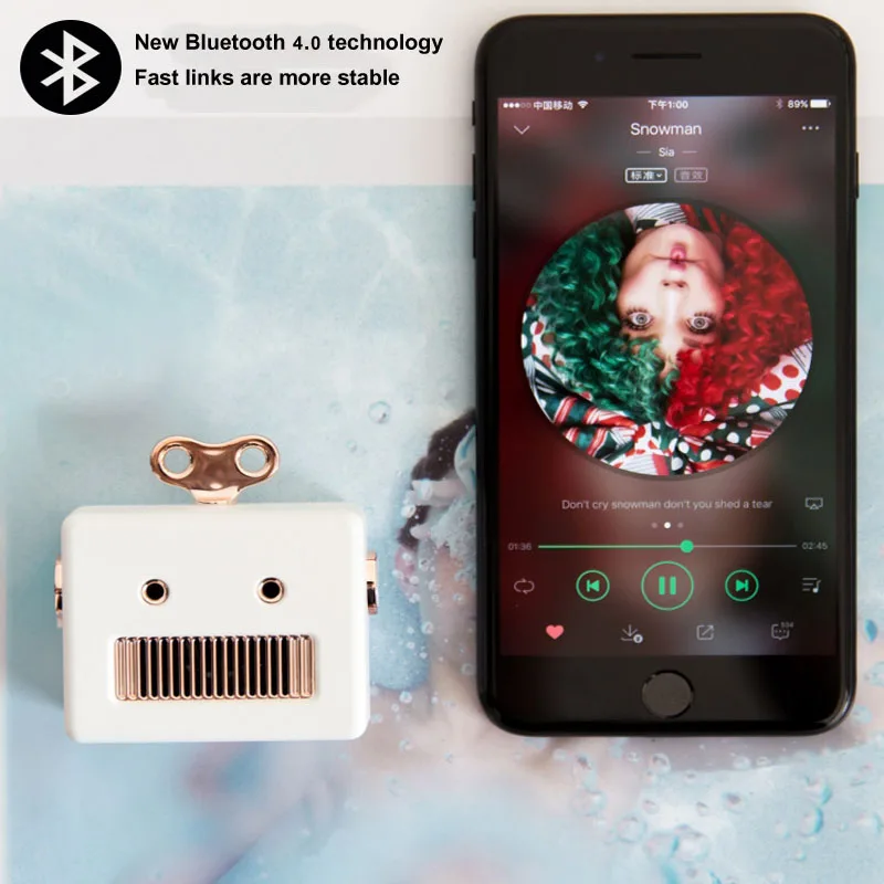 Портативный ретро Робот Форма Bluetooth динамик мультфильм мини открытый беспроводной динамик HIFI бас Колонка громкий динамик с микрофоном
