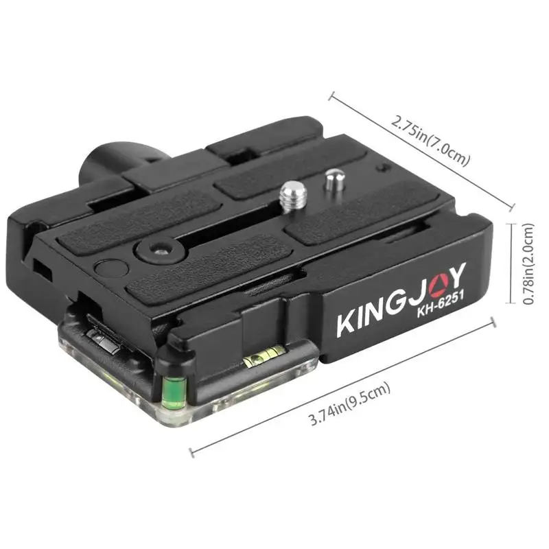 FFYY-KINGJOY универсальная алюминиевая БЫСТРОРАЗЪЕМНАЯ пластина QR пластина адаптер 1/4 дюймов и 3/8 дюймов винты для DSLR камеры видеокамеры поездки