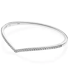 Подлинный 925 пробы серебряный браслет мерцающий желание с кристаллами браслет подходит для женщин бисера Шарм Diy ювелирные изделия