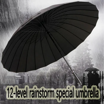 

Oversized Men's Outdoor Strong Weatherproof Umbrella Ladies 24K Leather Golf Sunscreen Umbrella Men's Gift long Handle Umbrella