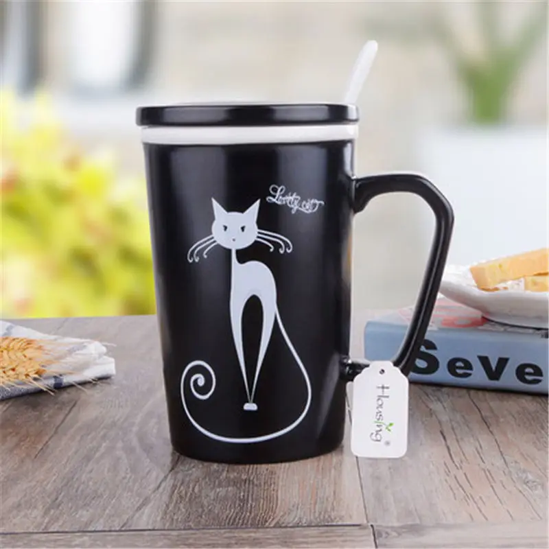 Mug F Белые керамические кружки для кошек, Подарочные Милые персональные кружки, финканы, стакан, экологически чистые фарфоровые кружки, рукоятки QZJ127 - Цвет: Mug F