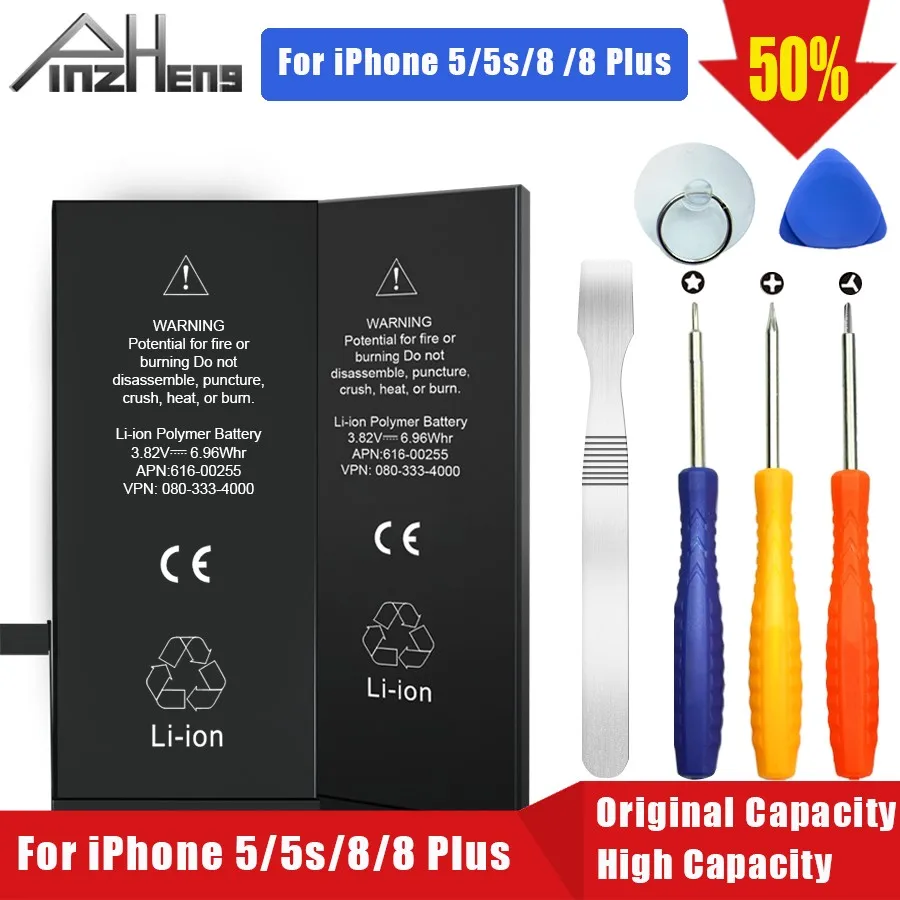 

2019 Orignial Phone Battery For iPhone 8 8 Plus 5 5S Replacement Batterie 0 Cycle Battery For iPhone 8 8 Plus 5 5S Batteries
