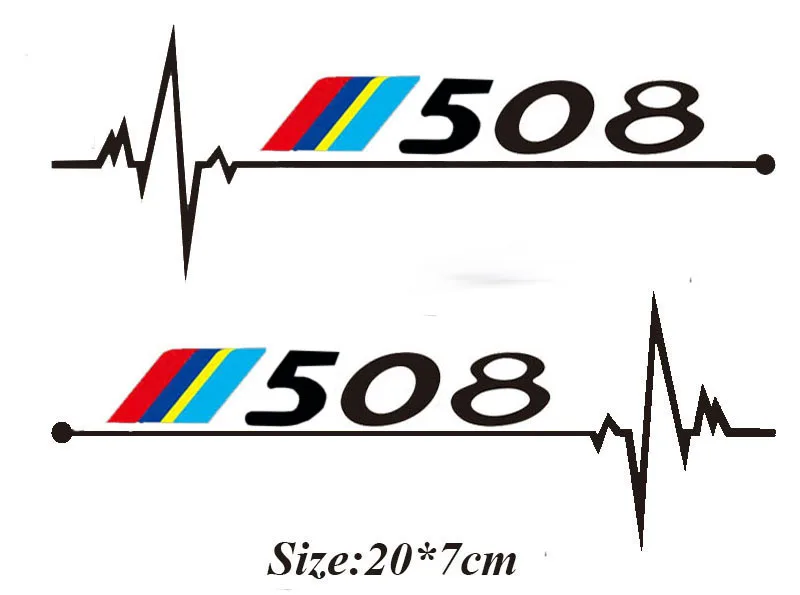 2 шт./лот окна автомобиля стикер для peugeot 106 108 206 208 306 308 508 2008 3008 автомобильные аксессуары - Название цвета: p508  black
