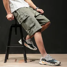 2490 повседневные свободные шорты для мужчин, большие размеры, летние эластичные хлопковые шорты со средней талией, мужские спортивные шорты с карманами, пляжные шорты