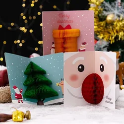 Cartes de vœux Pop Up 3D avec enveloppe, cartes de vœux pour enfants, carte postale de bénédiction familiale pour noël 
