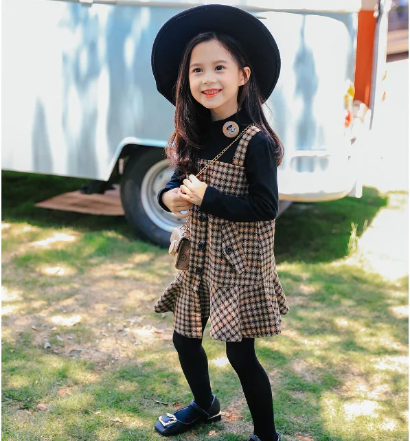 Elegant Designer Long Sleeve Dress Little Girl Autumn Winter Clothing
