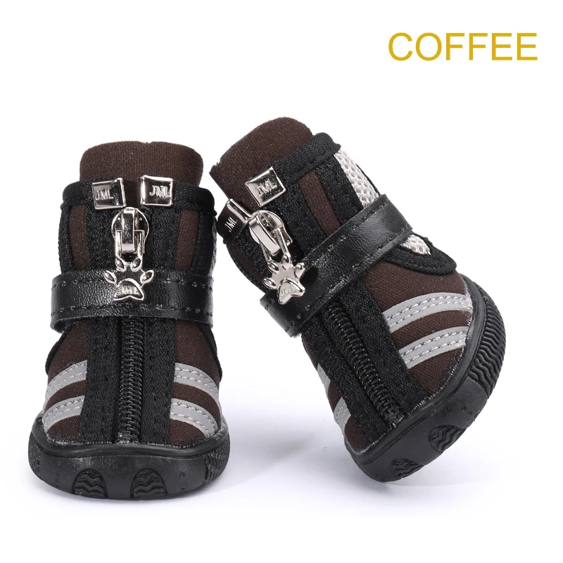 thumbnail image 1 of Zapatos para perros pequeños, botas para correr de tela de malla transpirable con cremalleras, botines para perros, para usar durante toda la temporada, 1 of 5