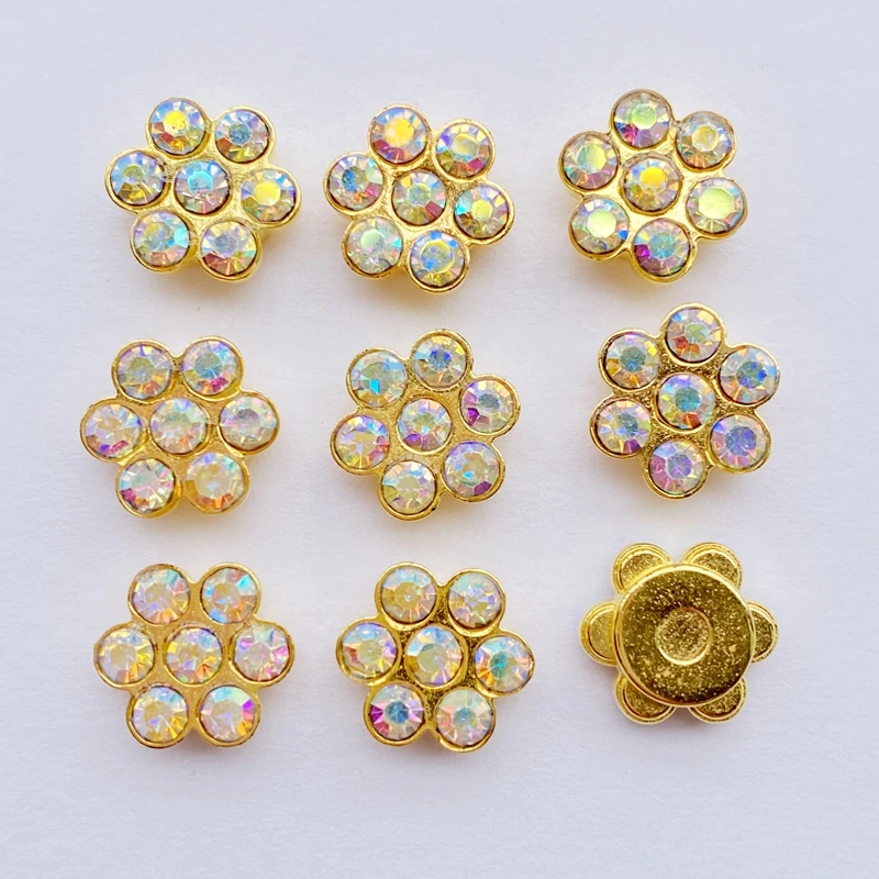 50Pcs Diy Mixed Colored Plum Blossom Beads Decoration Crafts Flatback Cabochon Scrapbooking Fit Hair Clips Embellishments F56