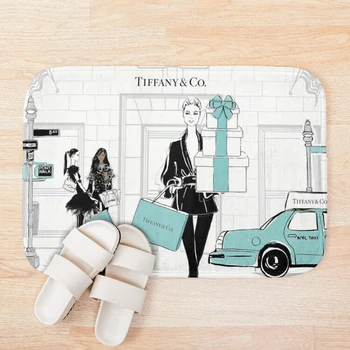 

Take Down Tiffany Fashion Illustration Print Bath Mat Bathroom Bath Mat Set Mirrofiber Cartoon Bath Rug Set