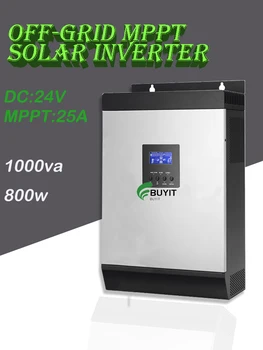 

1000va Solar Inverter 24V Hybrid Inverter Pure Sine Wave Built-in 25A MPPT Solar Charge Controller Battery for home use