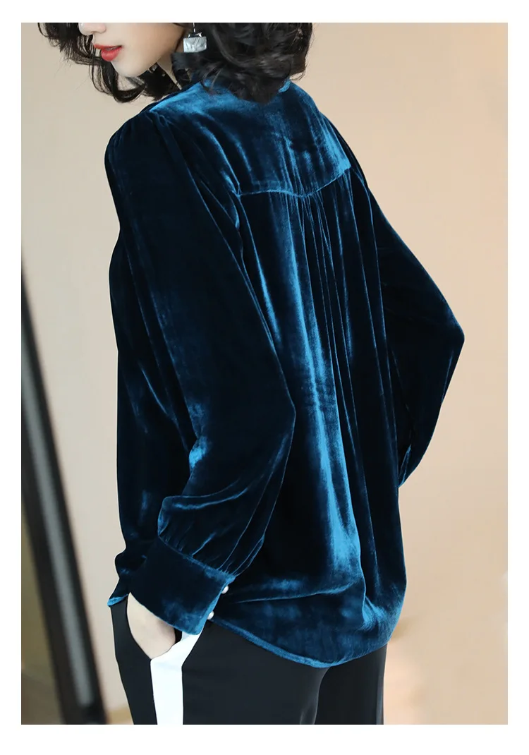 Blusa de Seda Pura e Verdadeira Sexy para a Primavera Blusas para Mulheres Femininas de Escritório Feminina Elegante Tops Camisas 100% Zt2262 7 Blusas e Camisas
