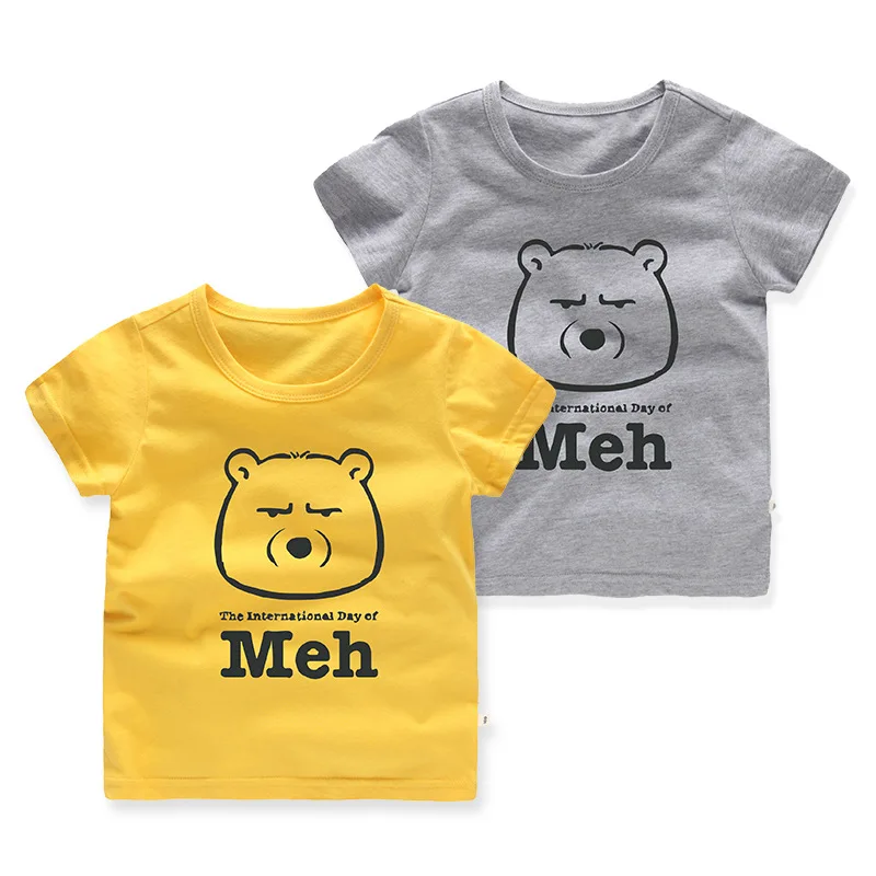 Детская летняя футболка с короткими рукавами в Корейском стиле с рисунком медведя детская одежда, поколение полных детей Alibaba swea
