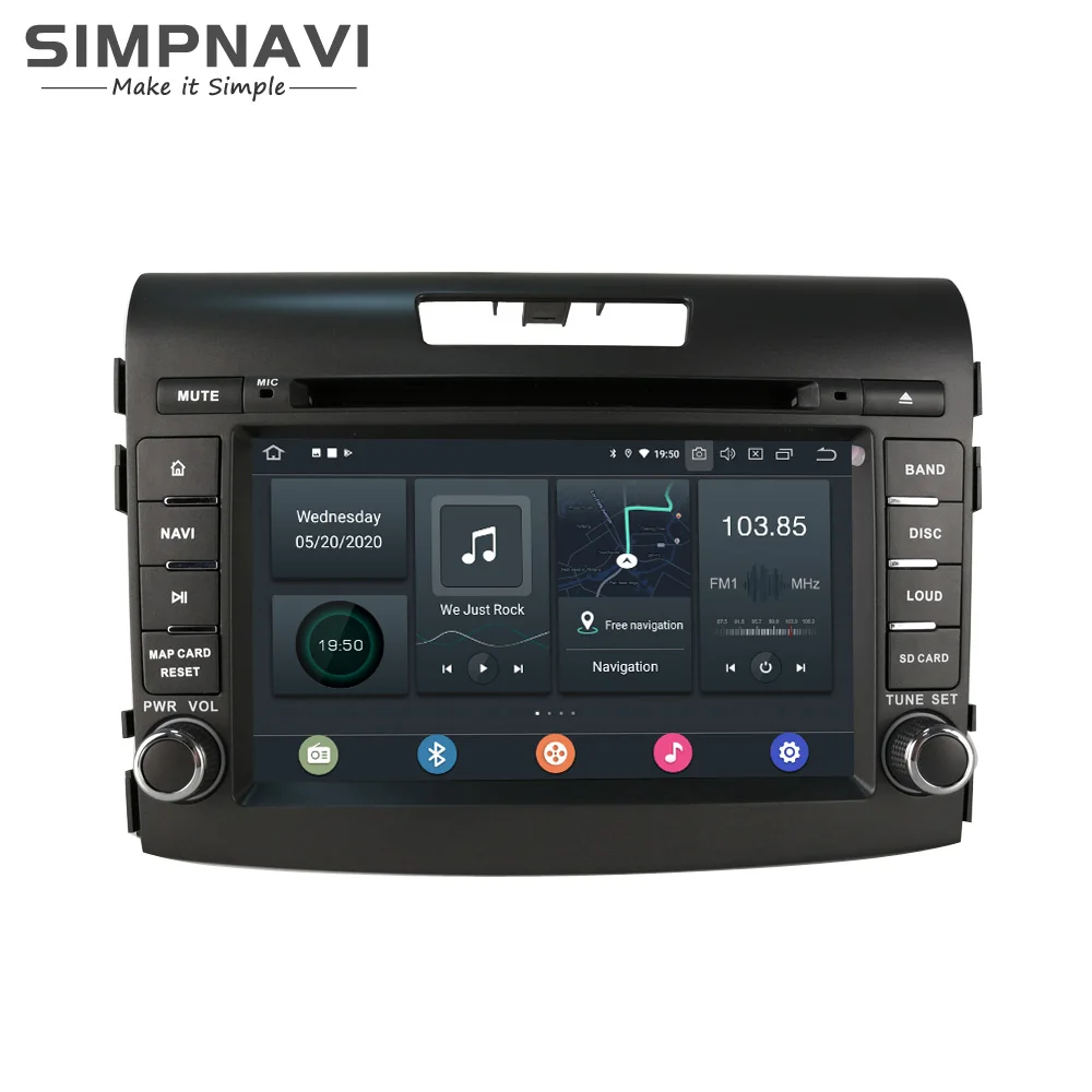 7 дюймовый IPS автомобильный DVD на основе Android для Honda CRV встроенный в Carplay DSP 4 + 64 Гб