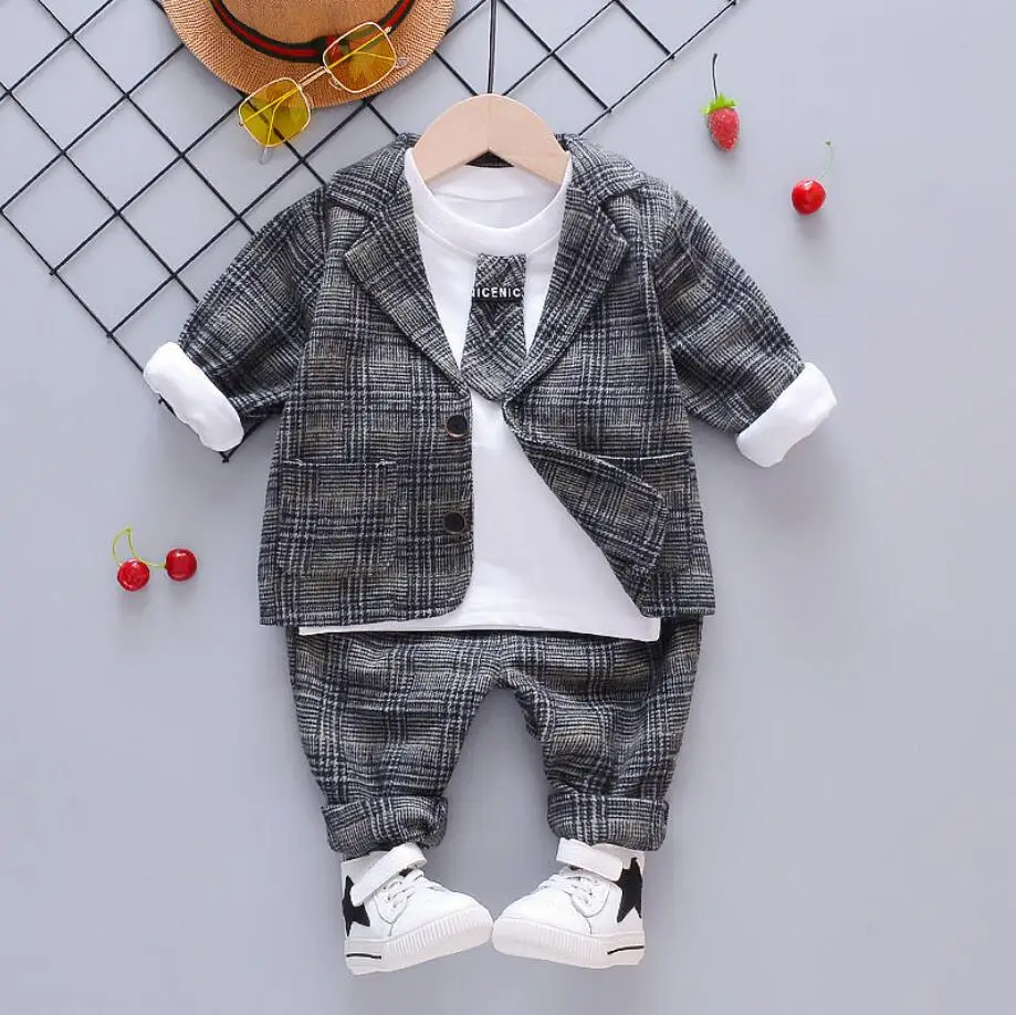 BibiCola/комплекты одежды для маленьких мальчиков, весенне-осенний хлопковый жилет+ рубашка+ штаны для малышей, спортивные костюмы из 3 предметов для маленьких мальчиков, костюмы для новорожденных