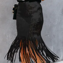 Юбки Женские Лидер продаж спандекс Lanon Empire твердые прямые повседневные Faldas Mujer осень Новая женская юбка с высокой талией и кисточками