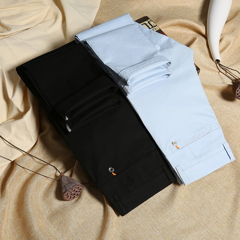 

2018 MEN'S Wear Summer Pure Cotton Korean-style MEN'S Casual Pants Men's Straight-Leg Trousers Micro Elastic-Men's Trousers Lzc1