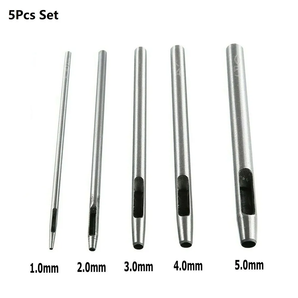 

5PCS Hollow Punch Leather Hole Punch Set Puncher Tool Hand Tools Round Hole Or Belt Strap Hole Punch Set Leather Watchband
