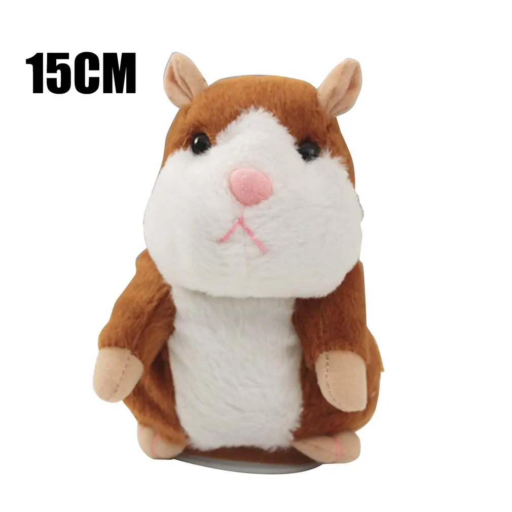 brown 15CM Дерзкий хомяк повторяет то, что вы говорите электронные говорящие плюшевые игрушки милый подарок говорящий хомяк повторяет хомяка - Цвет: brown 15CM