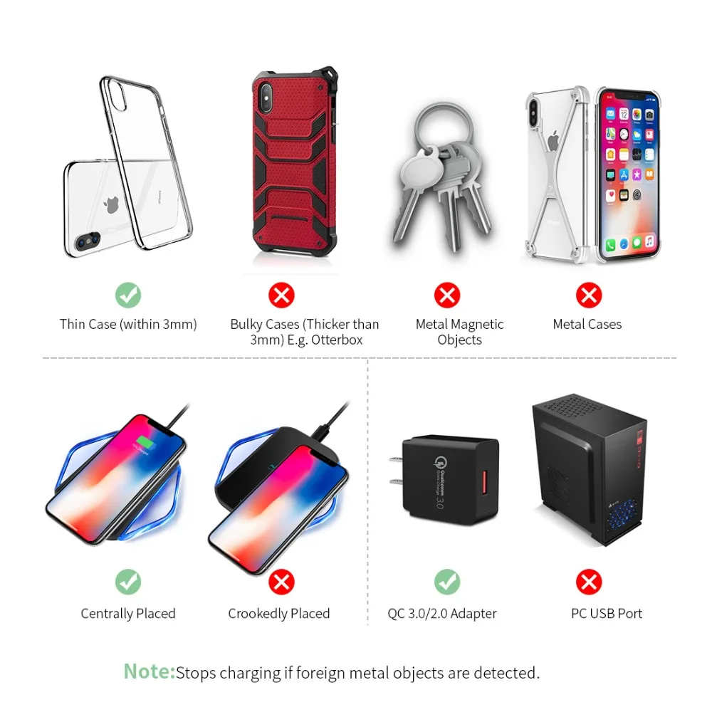 MagicCube qi Беспроводное зарядное устройство Pad для IPhone X 8/8 Plus Беспроводное зарядное устройство для samsung S9/S8/S8 Plus/Note 8
