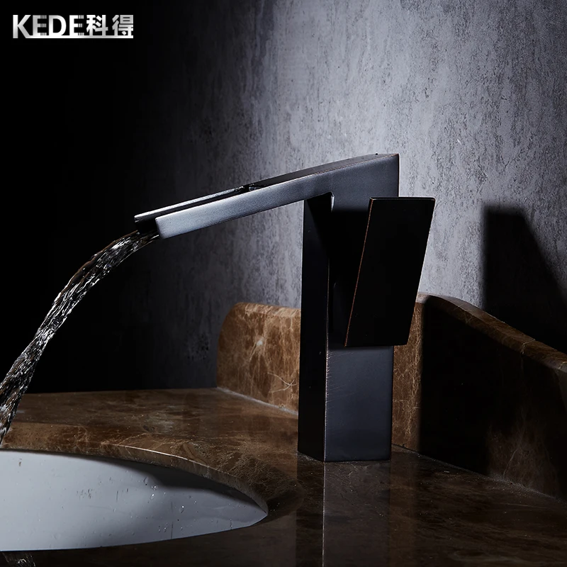 Color : -, Size : - FSJIANGYUE Bathroom American Retro Copper Black Bathroom Basin Faucet Cold Hotel Antique Above Counter Basin Hot and Cold S. 