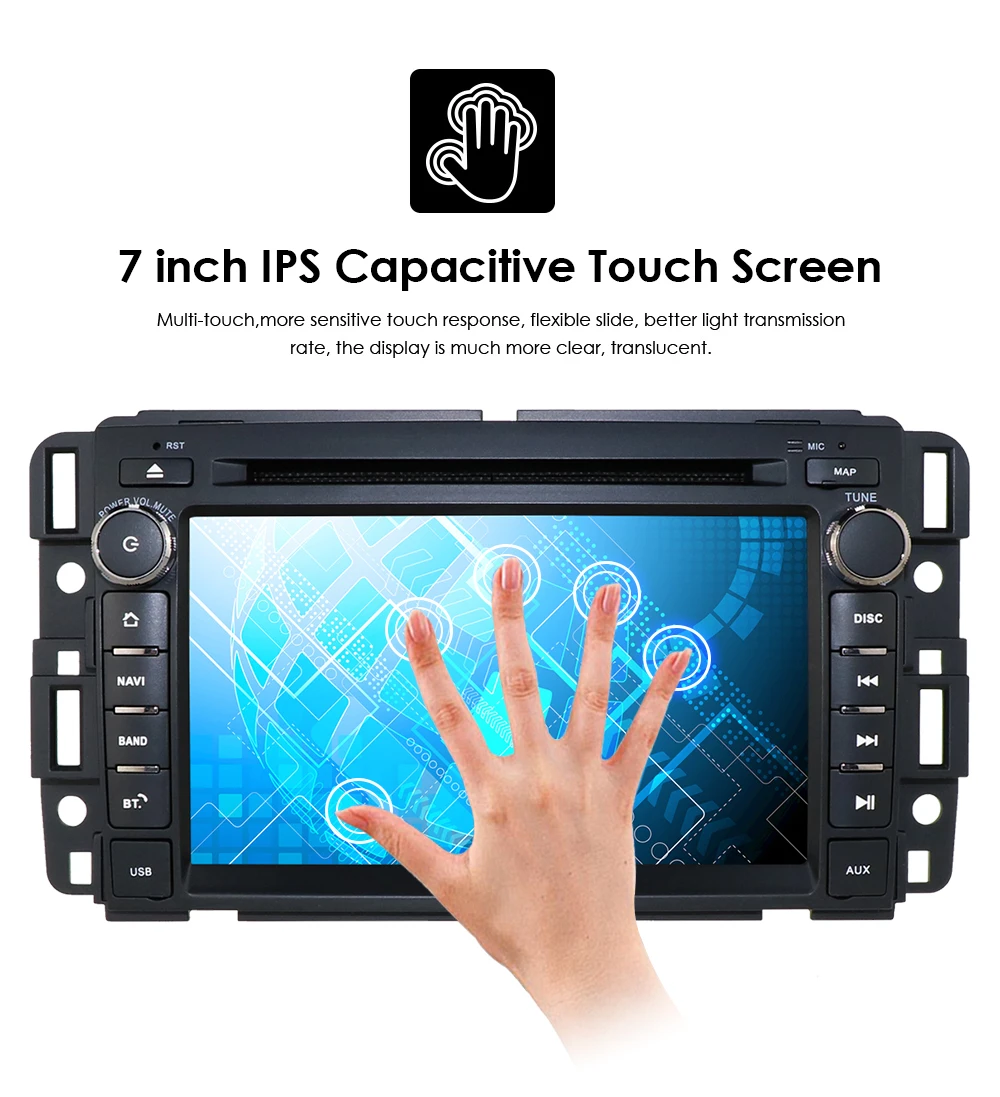 Discount Android 9.0 GPS navigation Car DVD Player For GMC Yukon Tahoe 2007-2012 multimedia 2 din radio recorder 2GB+16GB GPS WIFI EQ DSP 12