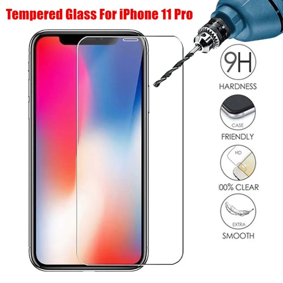Защитное стекло закаленное для iphone X XS Max XR 6 6s 7 8 plus | Мобильные телефоны и