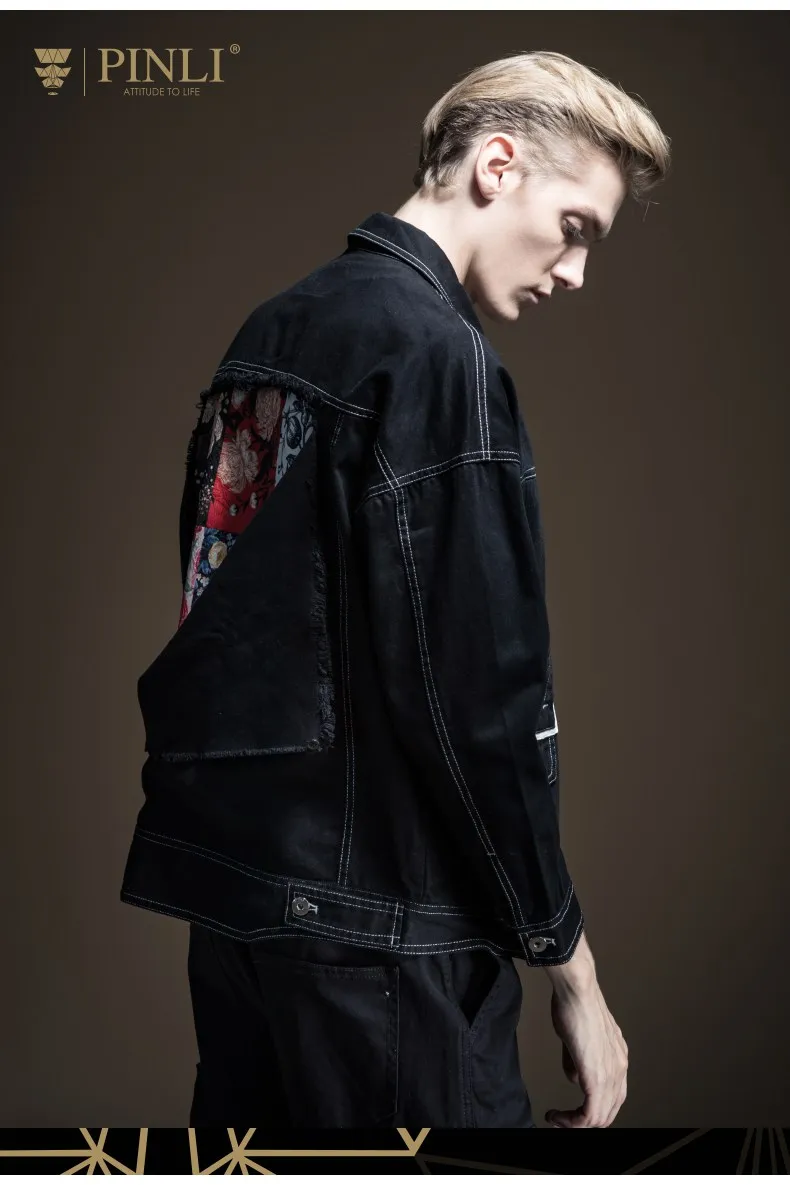 Militar Jaqueta Masculino настоящий Стандартный без куртки Pinli осень новые мужские Украшенные боди с отложным воротником Джинсы B193404338