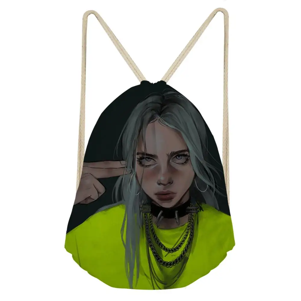 Модные сумки Billie Eilish на шнурке для женщин и девочек, рюкзак на шнурке, Детский рюкзак на шнурке, дорожный мешочек для хранения - Цвет: CDGX2022Z3