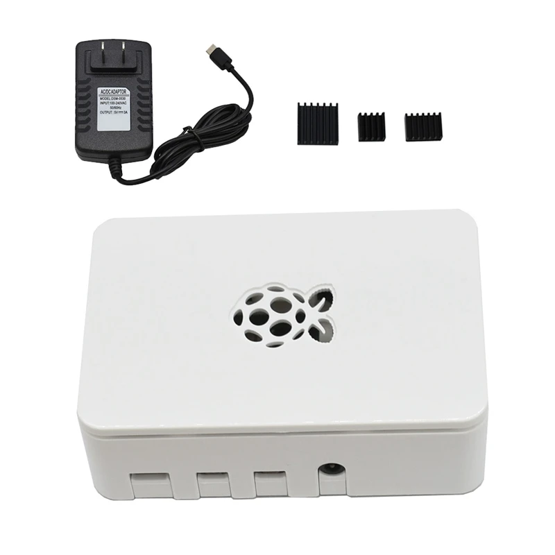 Для Raspberry Pi ABS чехол Корпус коробка V4 с радиатором+ 5 V/3a Питание для Raspberry Pi 4B