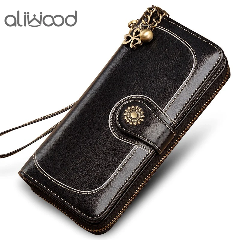 Винтажный женский кошелек Aliwood клатч качественный кожаный новый длинный в стиле