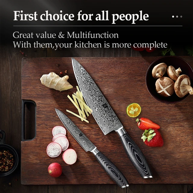 Xinzuo 2Db Konyhai Késkészlet Magas Szén Vg10 Séf Közmű Kések 67 Rétegek Japán Damaszkusz Rozsdamentes Acél Pakkawood Fogantyú - Image 6