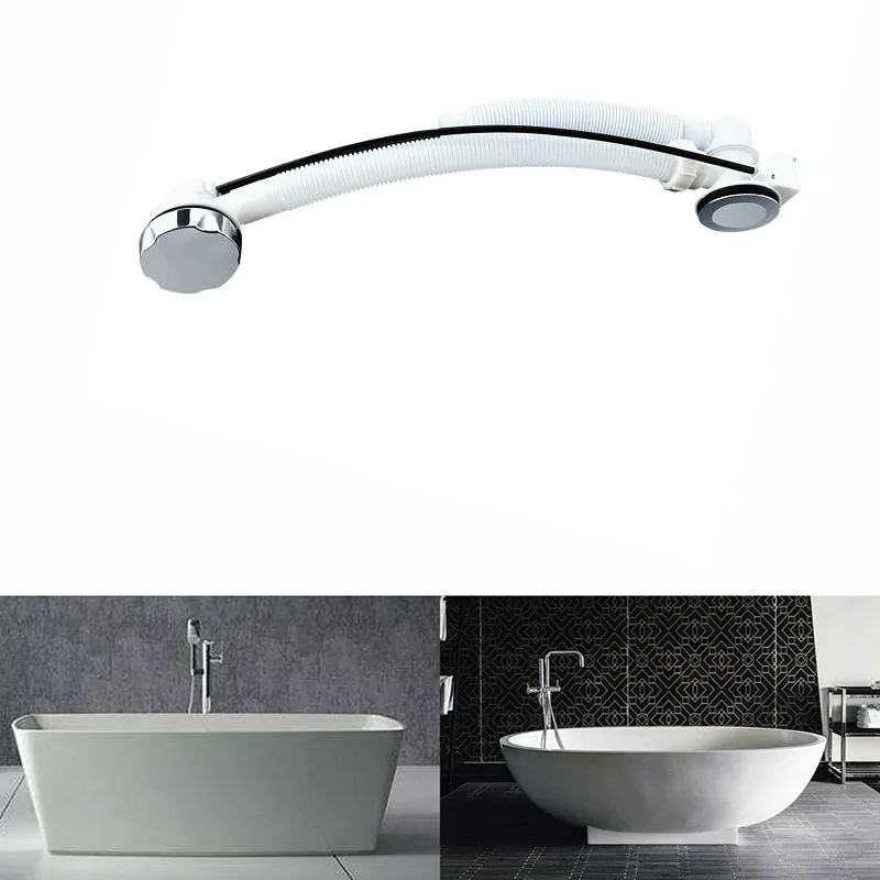 

Concealed Bath Overflow Waste Pop-Up Plug Plastic Twist Chrome Handle Up Plug Bathtub Water Concealed Plastic Pipe Strainer